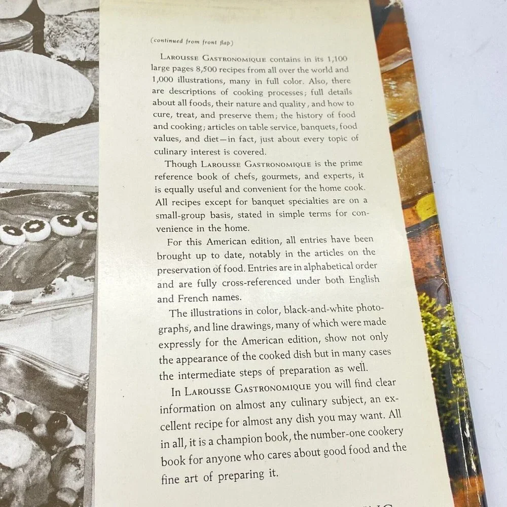 VTG 1965 Larousse Gastronomique Crown Publishers Cookbook 1961 First‎ Edition